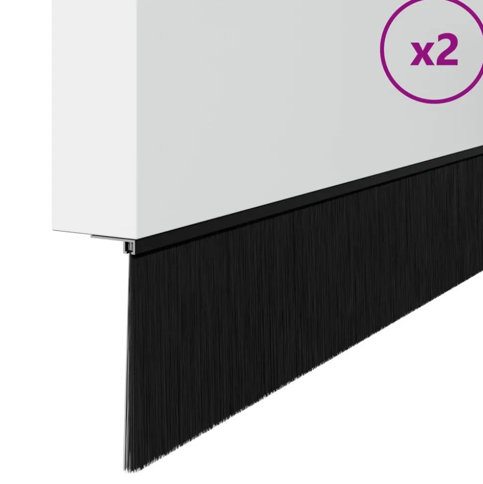 vidaXL Zelfklevende Deurborstels 2 pcs Zwart 100 cm Aluminium Legering