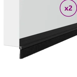vidaXL Zelfklevende Deurborstels 2 pcs Zwart 100 cm Aluminium Legering