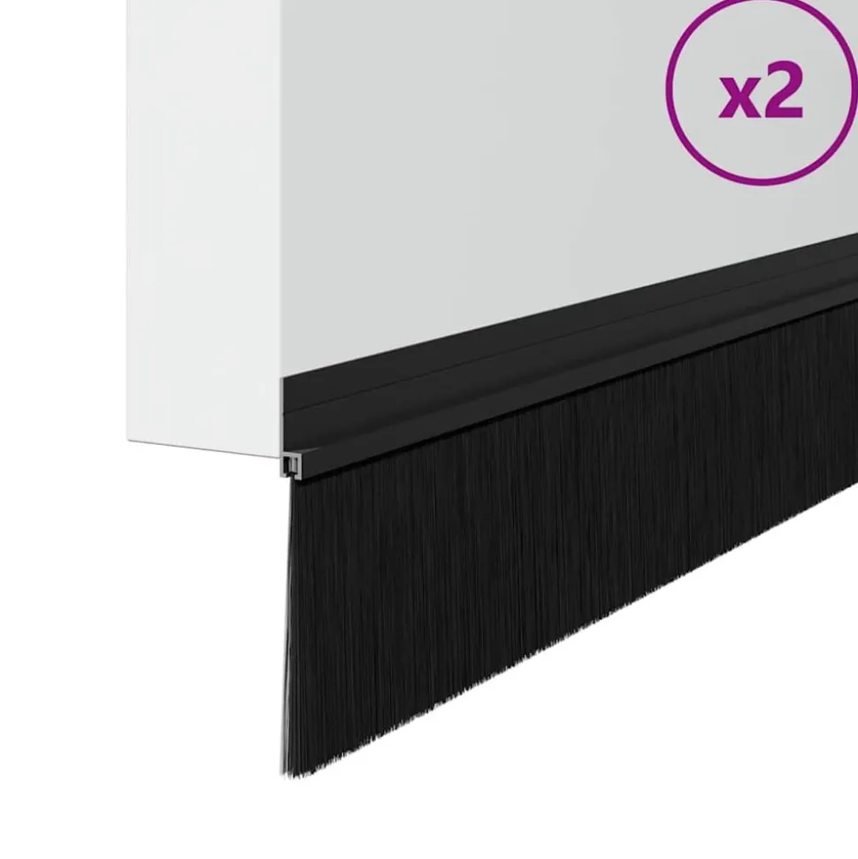vidaXL Zelfklevende Deurborstels 2 pcs Zwart 100 cm Aluminium Legering