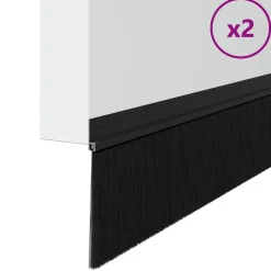 vidaXL Zelfklevende Deurborstels 2 pcs Zwart 100 cm Aluminium Legering