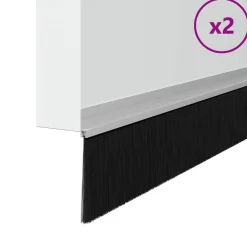 vidaXL Zelfklevende Deurborstels 2 pcs Zilver 100 cm