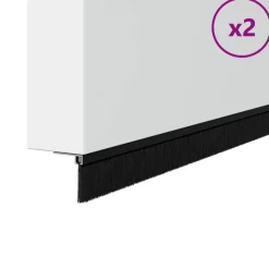 vidaXL Zelfklevende Deurborstels 2 pcs Zwart 100 cm Aluminium Legering