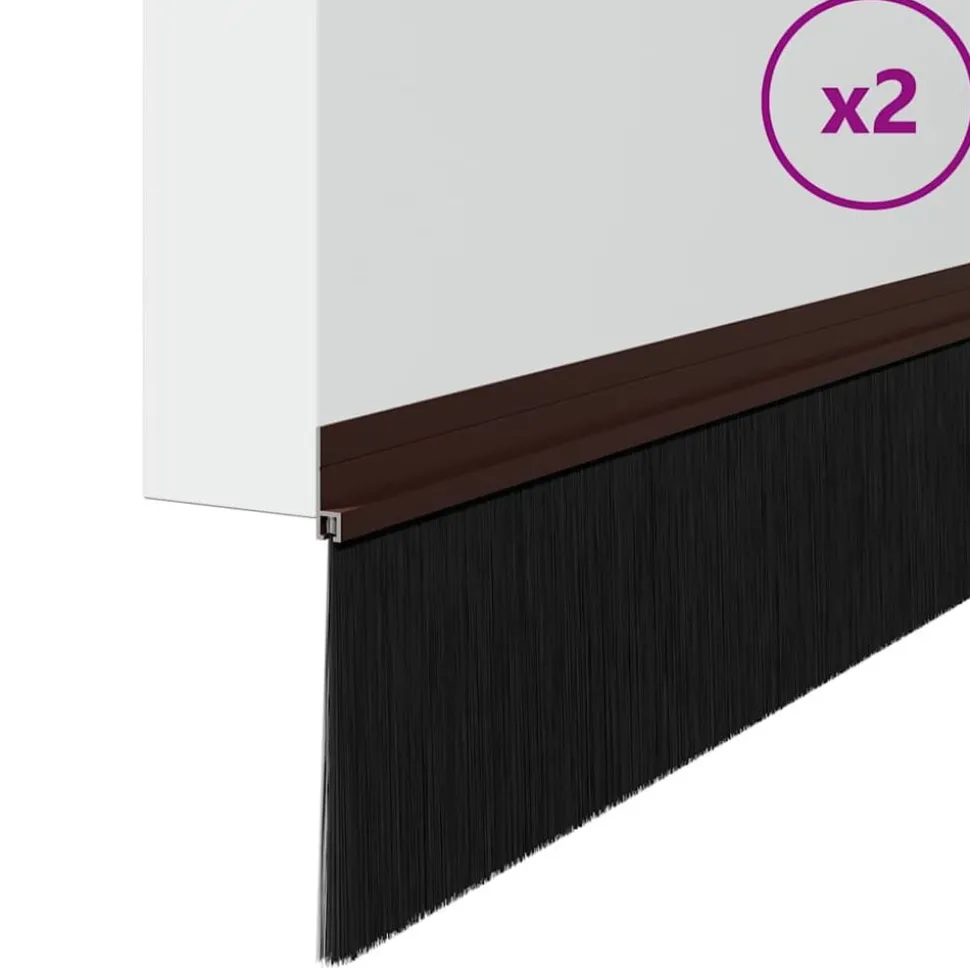 vidaXL Zelfklevende Deurborstels 2 pcs Bruin 100 cm Aluminium Legering