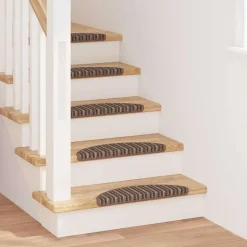 vidaXL Zelfklevende Trapmatten 15 pcs Bruin 56 x 17 x 3 cm