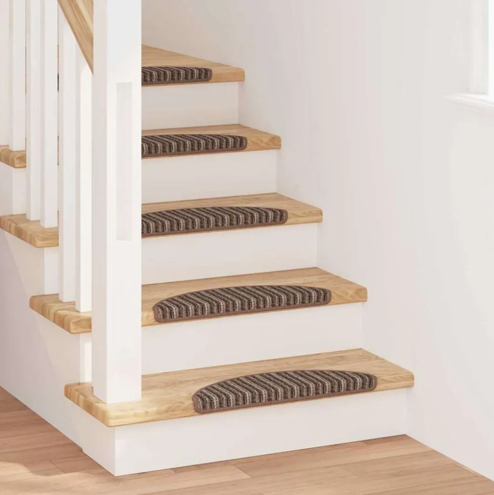 vidaXL Zelfklevende Trapmatten 15 pcs Bruin 56 x 17 x 3 cm