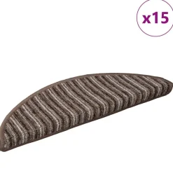 vidaXL Zelfklevende Trapmatten 15 pcs Bruin 56 x 17 x 3 cm