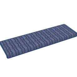 vidaXL Zelfklevende Trapmatten Gestreept 15 pcs Blauw 65 x 21 x 4 cm