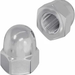 vidaXL Zeskantige eikelnuts 2 pcs Zilver m8 Metaal