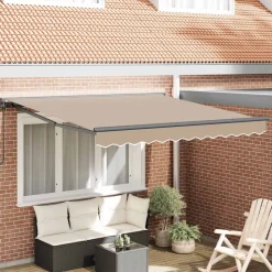 vidaXL Zijde Frame Beige 300 x 250 cm Polyester met PU-coating