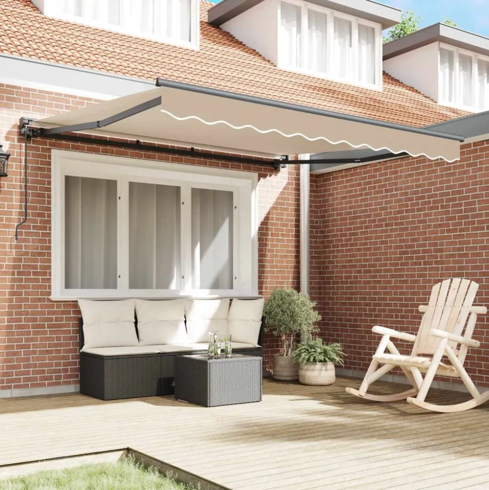 vidaXL Zijde Frame Beige 300 x 250 cm Polyester met PU-coating
