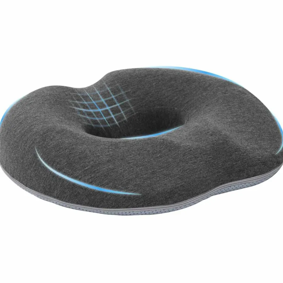 vidaXL Zitkussen Éénkleurig Donkergrijs 42 x 36,5 x 8 cm Traagschuim