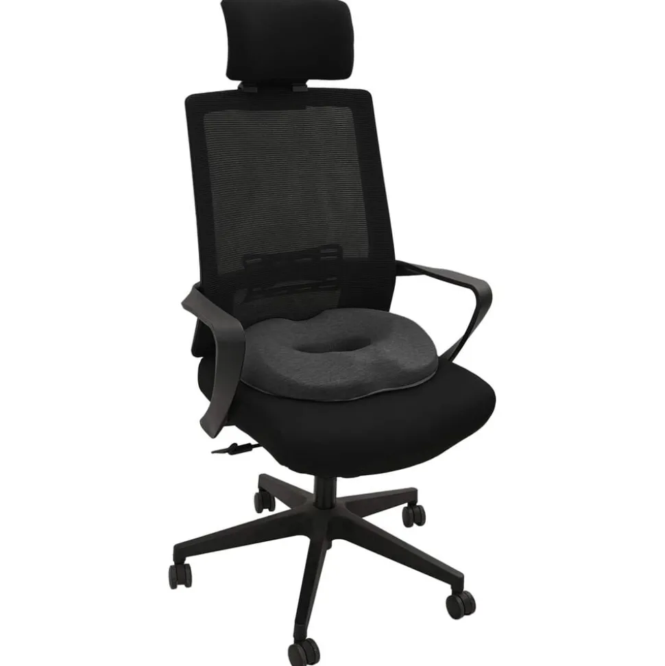vidaXL Zitkussen Éénkleurig Donkergrijs 42 x 36,5 x 8 cm Traagschuim