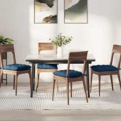 vidaXL Zitkussens 4 pcs Blauw 40 x 40 x 6 cm Stof