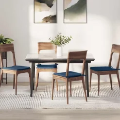 vidaXL Zitkussens 4 pcs Blauw 40 x 40 x 3 cm Stof