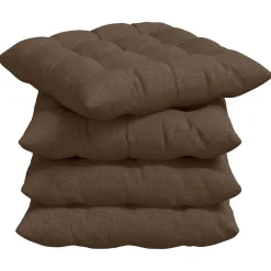 vidaXL Zitkussens 4 pcs Bruin 40 x 40 x 6 cm Stof
