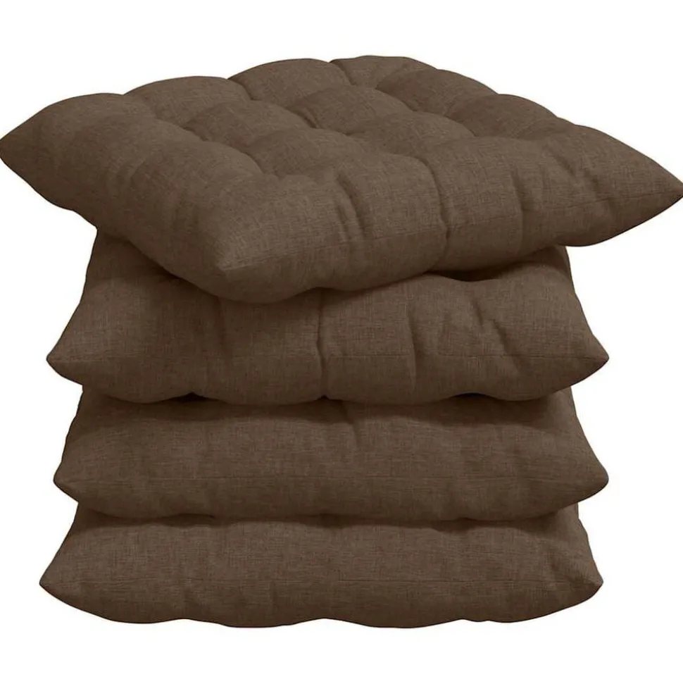vidaXL Zitkussens 4 pcs Bruin 40 x 40 x 6 cm Stof