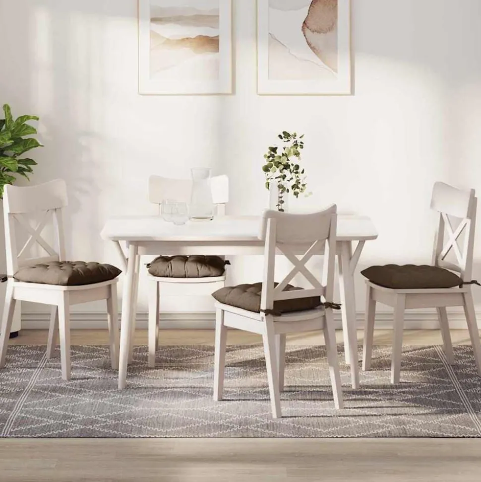 vidaXL Zitkussens 4 pcs Bruin 40 x 40 x 6 cm Stof