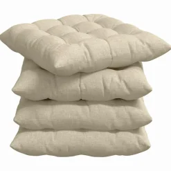 vidaXL Zitkussens 4 pcs Crème 40 x 40 x 6 cm Stof