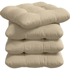 vidaXL Zitkussens 4 pcs Crème 40 x 40 cm Microvezel Stof