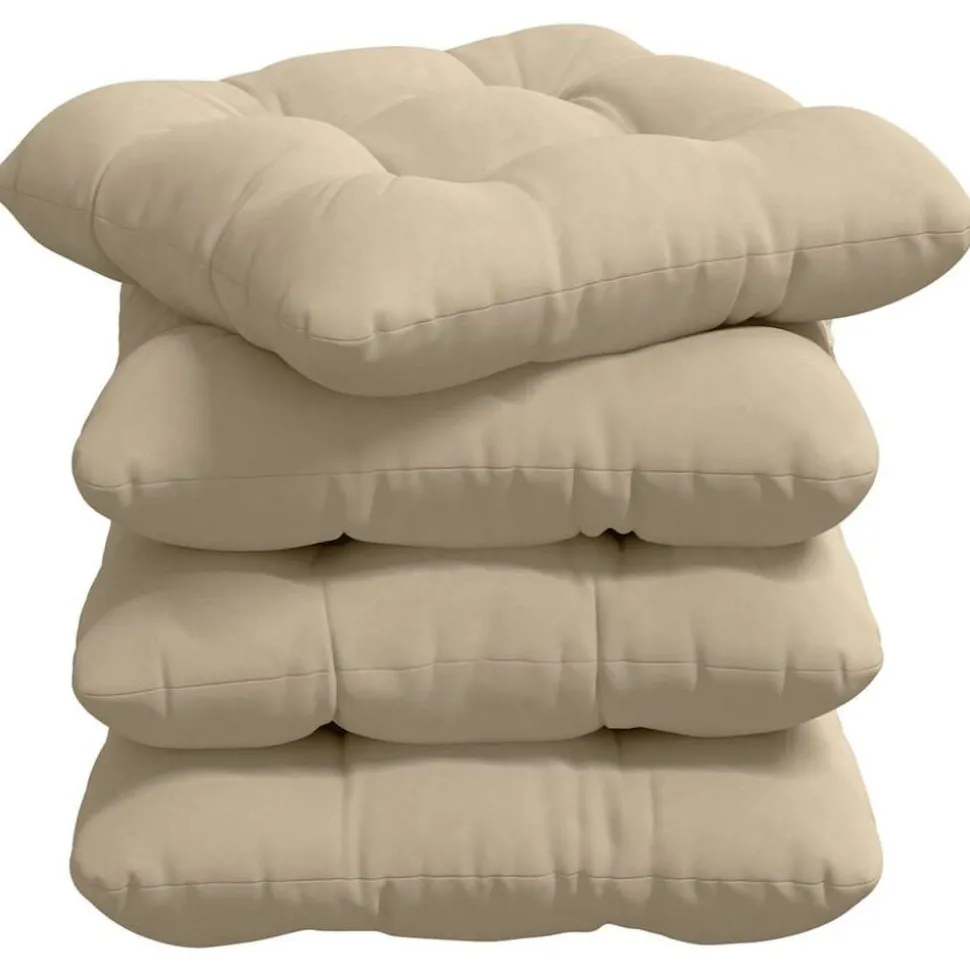 vidaXL Zitkussens 4 pcs Crème 40 x 40 cm Microvezel Stof