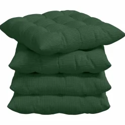 vidaXL Zitkussens 4 pcs Donkergroen 40 x 40 x 6 cm Katoen Stof
