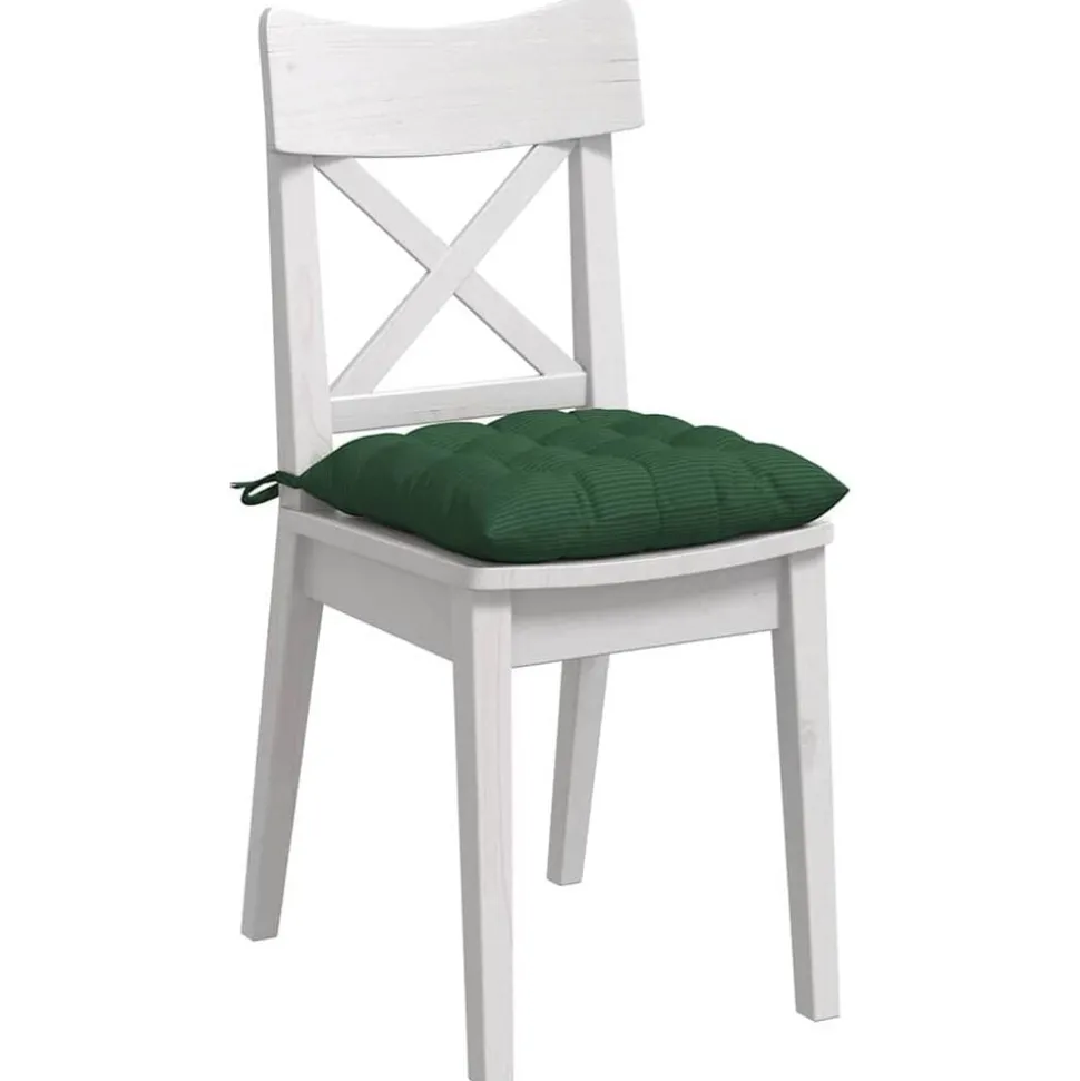 vidaXL Zitkussens 4 pcs Donkergroen 40 x 40 x 6 cm Katoen Stof