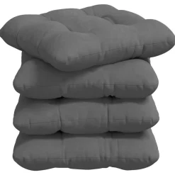 vidaXL Zitkussens 4 pcs Donkergrijs 40 x 40 cm Microvezel Stof