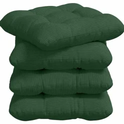 vidaXL Zitkussens 4 pcs Donkergroen 40 x 40 cm Katoen Stof