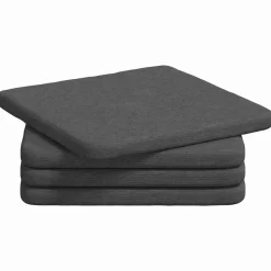 vidaXL Zitkussens 4 pcs Donkergrijs 40 x 40 x 3 cm Katoen Stof