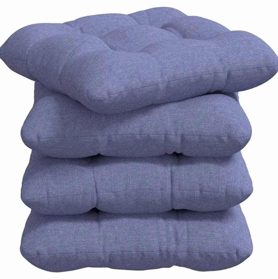 vidaXL Zitkussens 4 pcs Jeans Blauw 40 x 40 x 12 cm Stof
