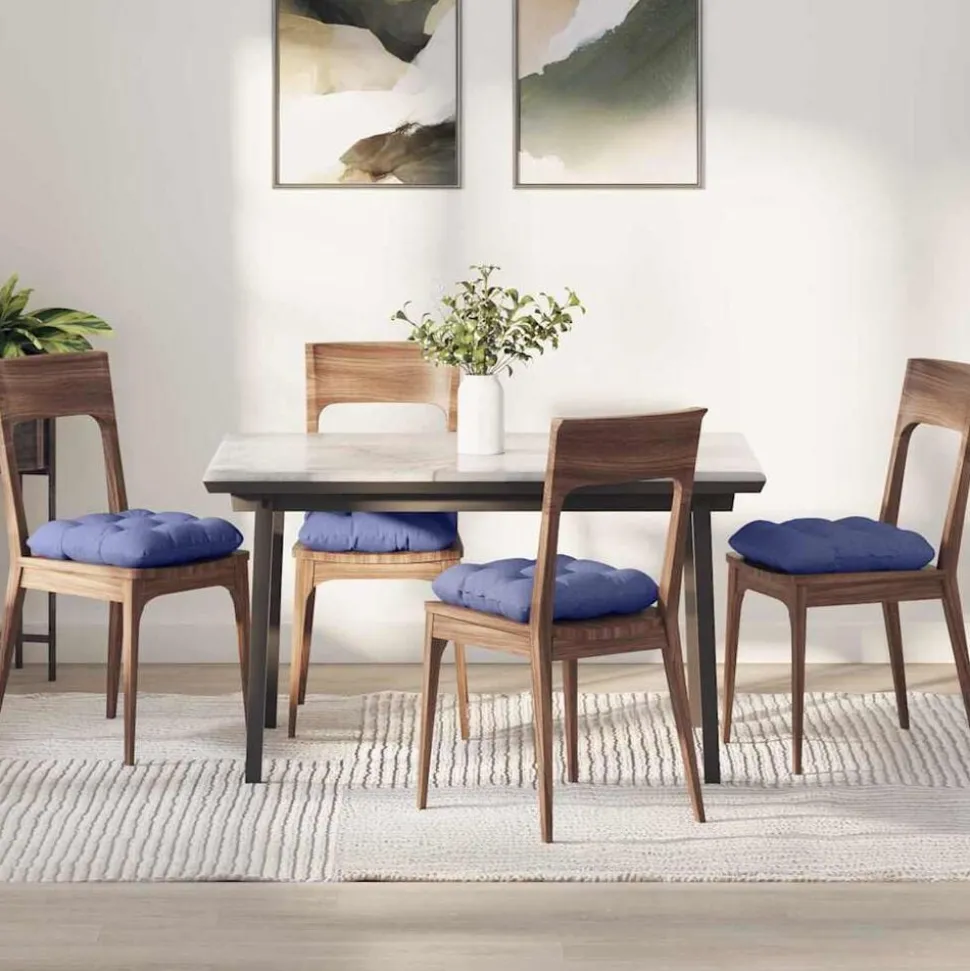 vidaXL Zitkussens 4 pcs Jeans Blauw 40 x 40 x 12 cm Stof