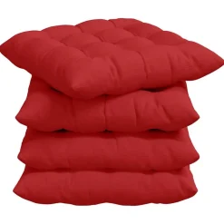 vidaXL Zitkussens 4 pcs Rood 40 x 40 x 6 cm Stof
