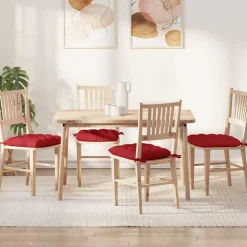 vidaXL Zitkussens 4 pcs Rood 40 x 40 x 6 cm Stof