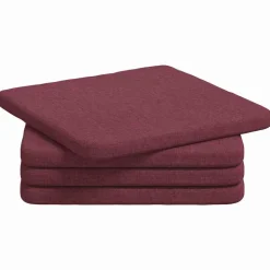 vidaXL Zitkussens 4 pcs Wijnrood 40 x 40 x 3 cm Stof