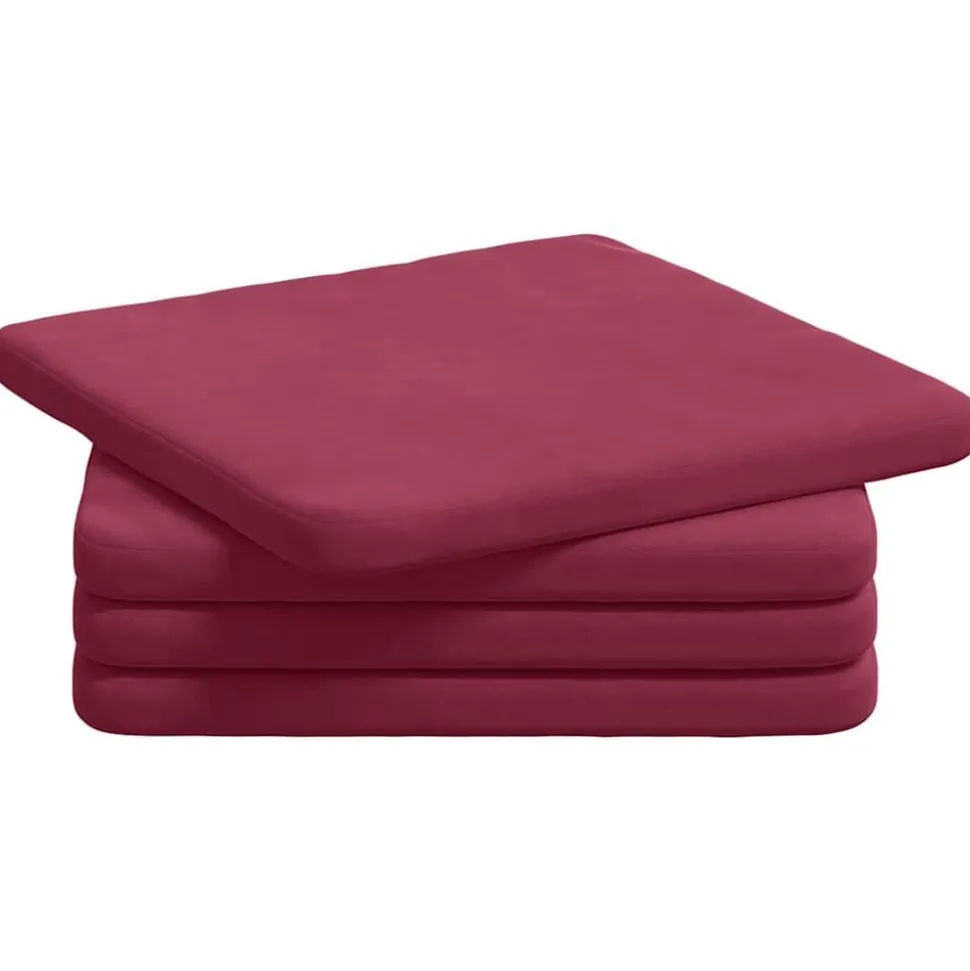 vidaXL Zitkussens 4 pcs Wijnrood 40 x 40 x 3 cm Fluweel