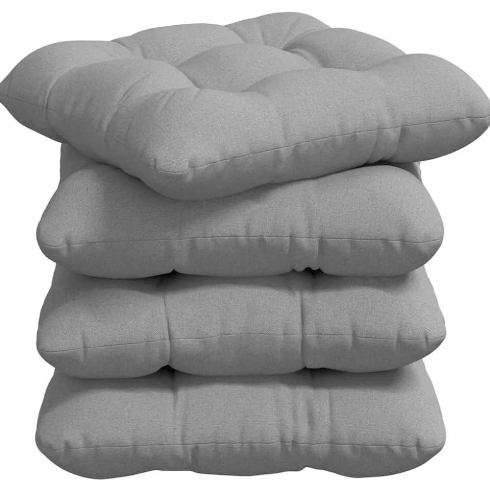 vidaXL Zitkussens 4 pcs Wolkengrijs 40 x 40 x 12 cm Stof