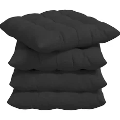 vidaXL Zitkussens 4 pcs Zwart 40 x 40 x 6 cm Microfibre