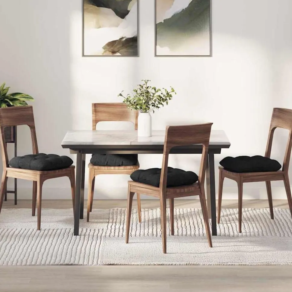 vidaXL Zitkussens 4 pcs Zwart 40 x 40 x 12 cm Stof