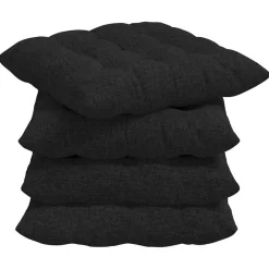 vidaXL Zitkussens 4 pcs Zwart 40 x 40 x 6 cm Stof