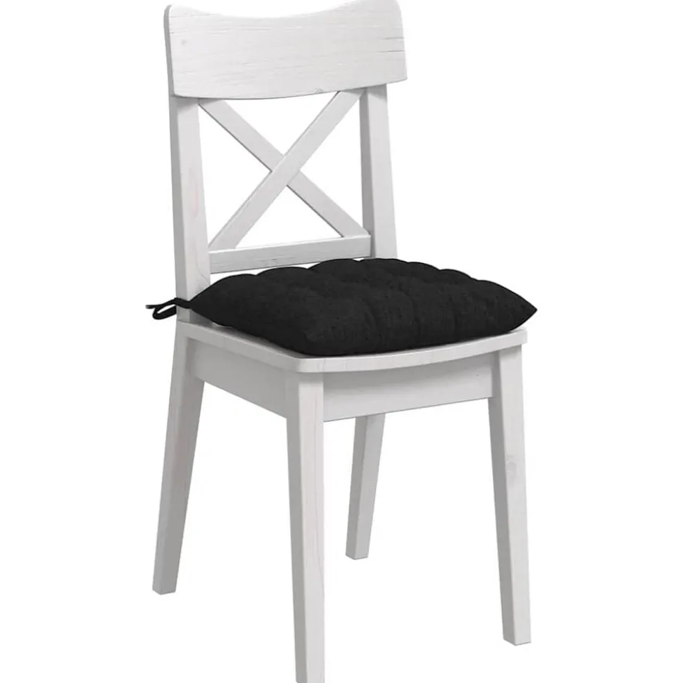 vidaXL Zitkussens 4 pcs Zwart 40 x 40 x 6 cm Stof