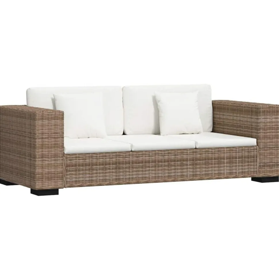 vidaXL 3-zits bankstel set rattan 8-delig