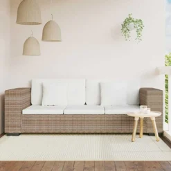 vidaXL 3-zits bankstel set rattan 8-delig