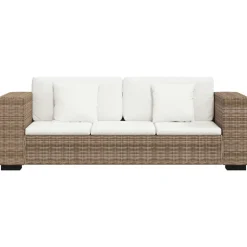 vidaXL 3-zits bankstel set rattan 8-delig