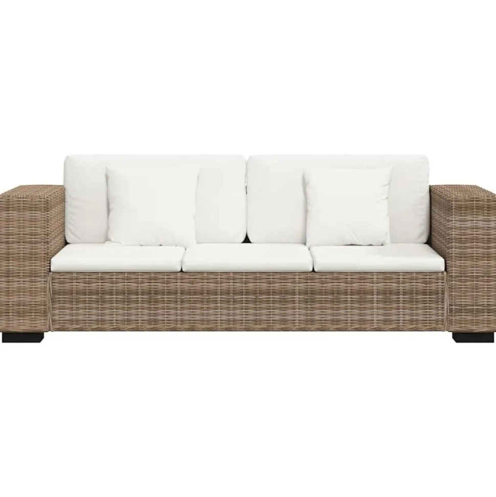 vidaXL 3-zits bankstel set rattan 8-delig