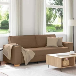 vidaXL 3-zitsbank Bruin 180 cm Stof