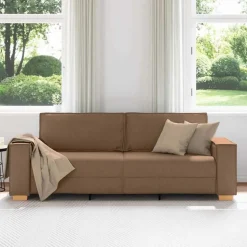 vidaXL 3-zitsbank Bruin 180 cm Stof