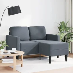 vidaXL 2-zitsbank met ligstoel L-vormig 125 cm fluweel