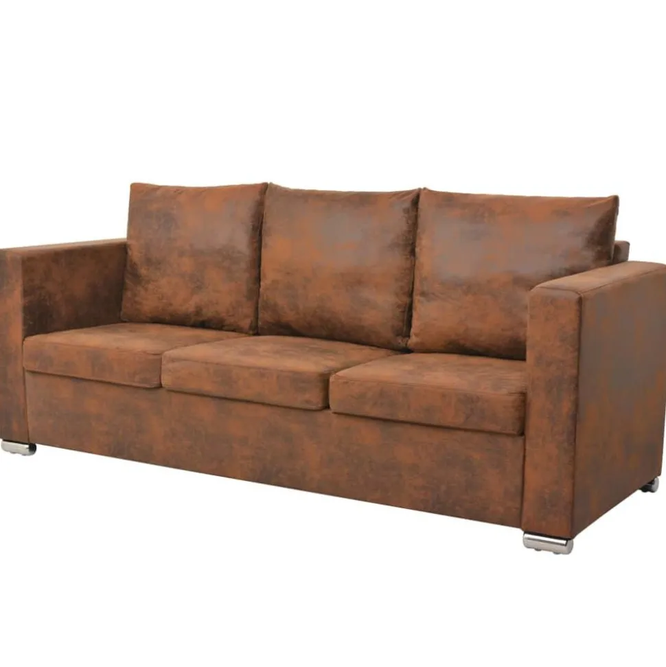 vidaXL 3-zitsbank 191x73x82 cm kunst suède leer