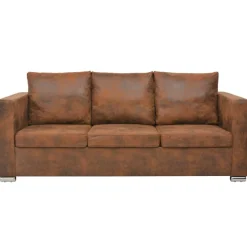 vidaXL 3-zitsbank 191x73x82 cm kunst suède leer