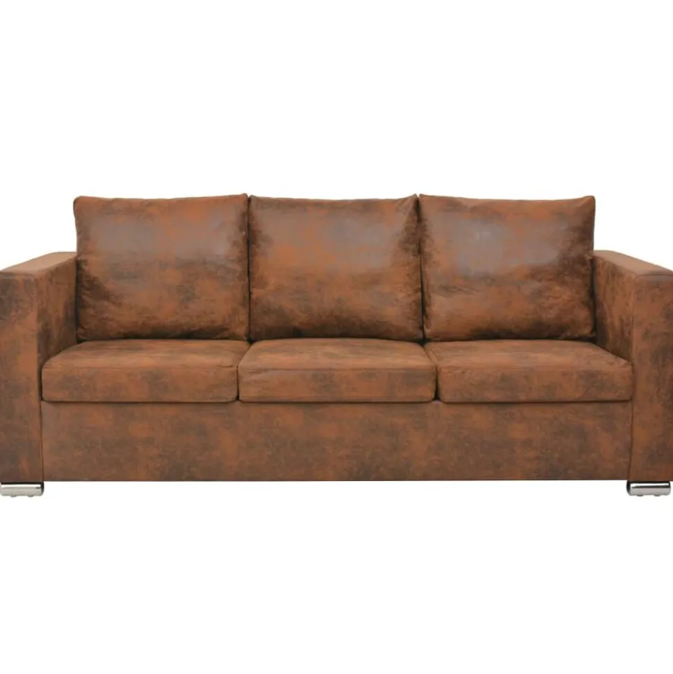 vidaXL 3-zitsbank 191x73x82 cm kunst suède leer